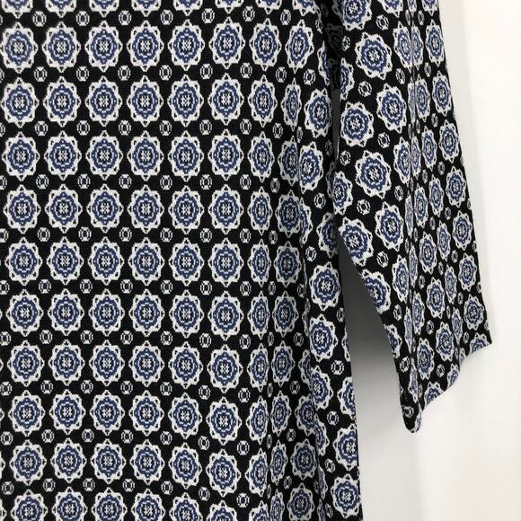 J. Jill Wearever Collection Black Floral Medallion Jacquard Ballet Sleeve Top - Picture 4 of 8